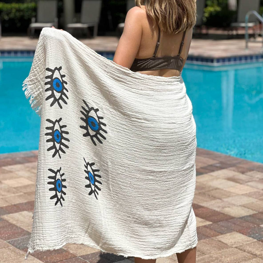 Evil Eye Towel, Soft Cotton Towel for Beach