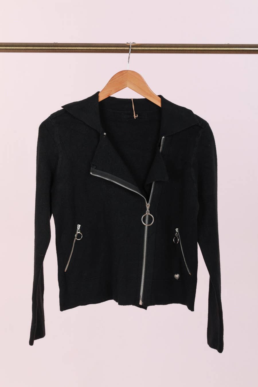 Women's knit biker jacket – view 2