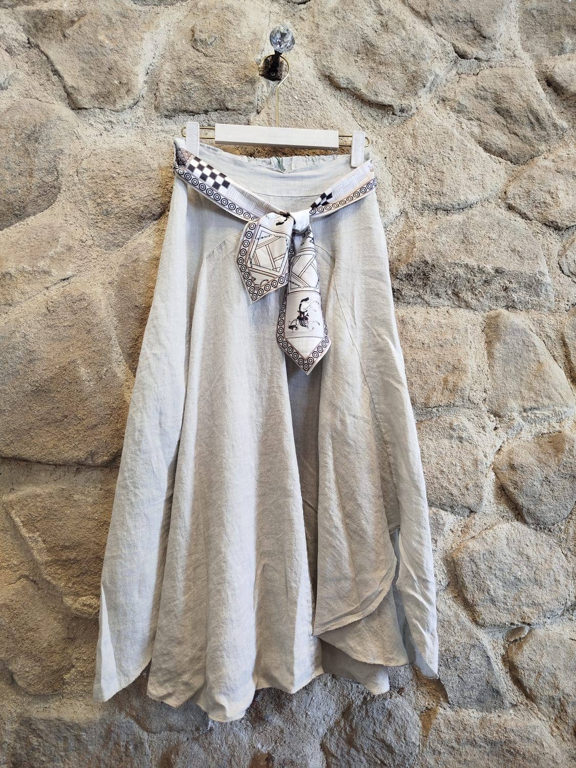 100% LINEN SKIRT W/SCARF BLT