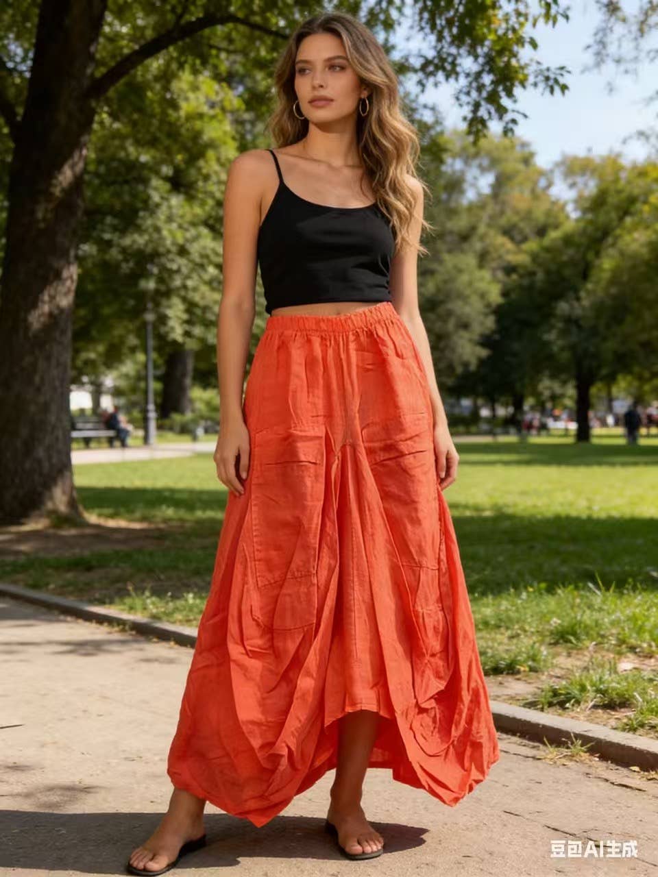 Skirt in 100% linen
