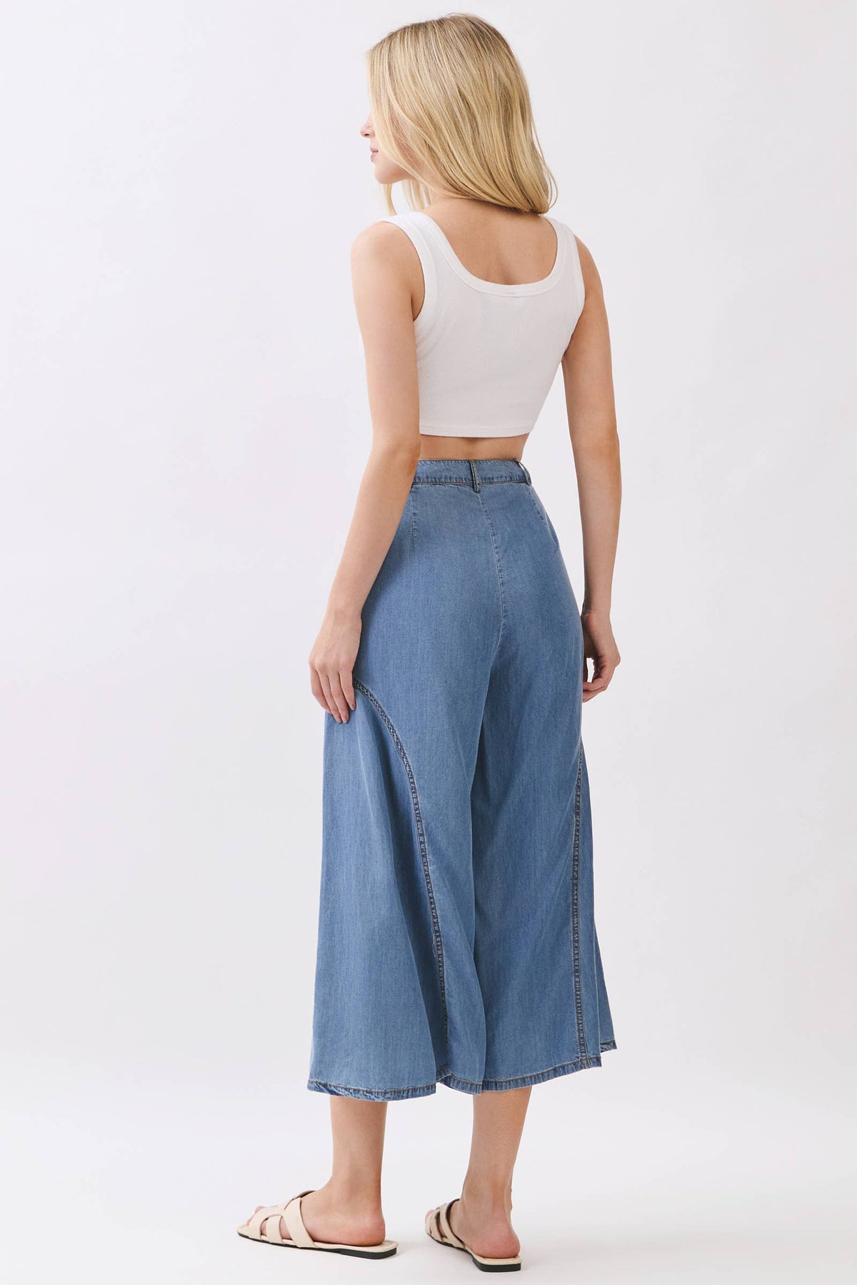 TENCEL DENIM CROP PANTS