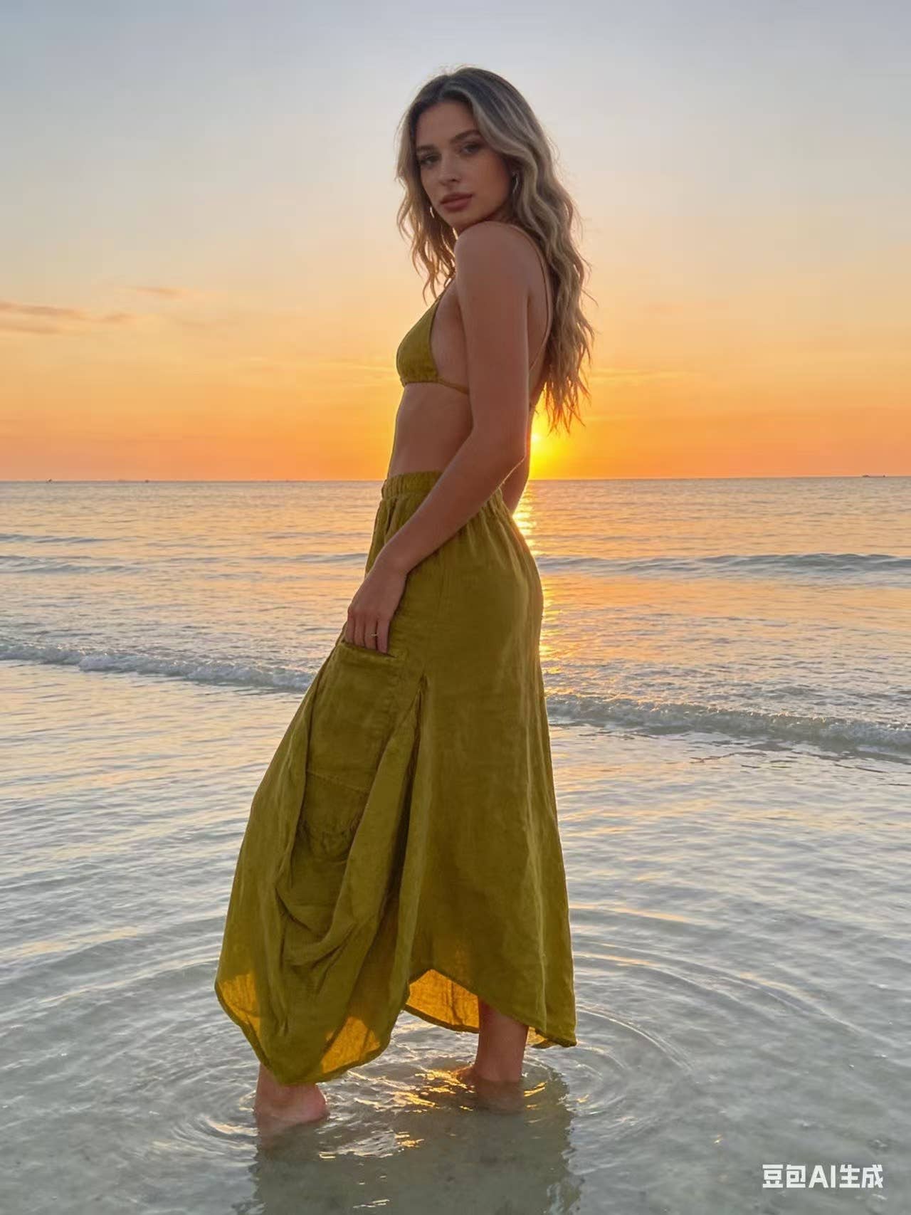 Skirt in 100% linen
