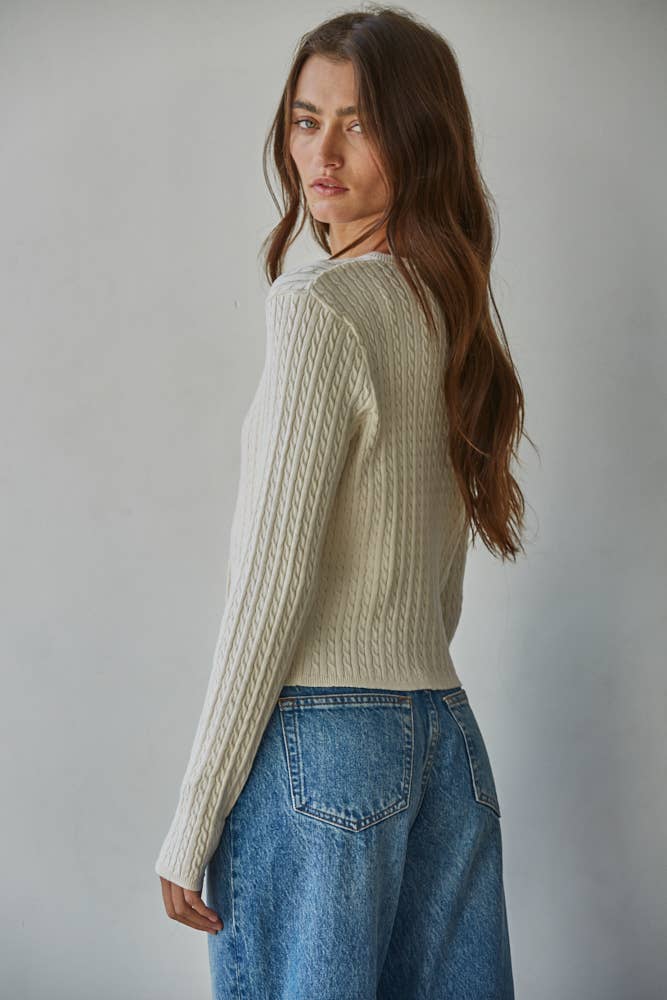Cotton Button Cardigan Top