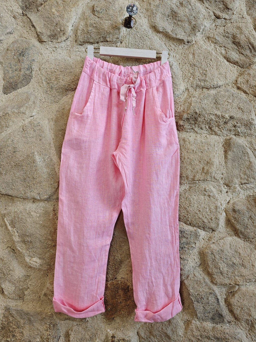 Italian Linen Front Tie Capri Pants – view 19
