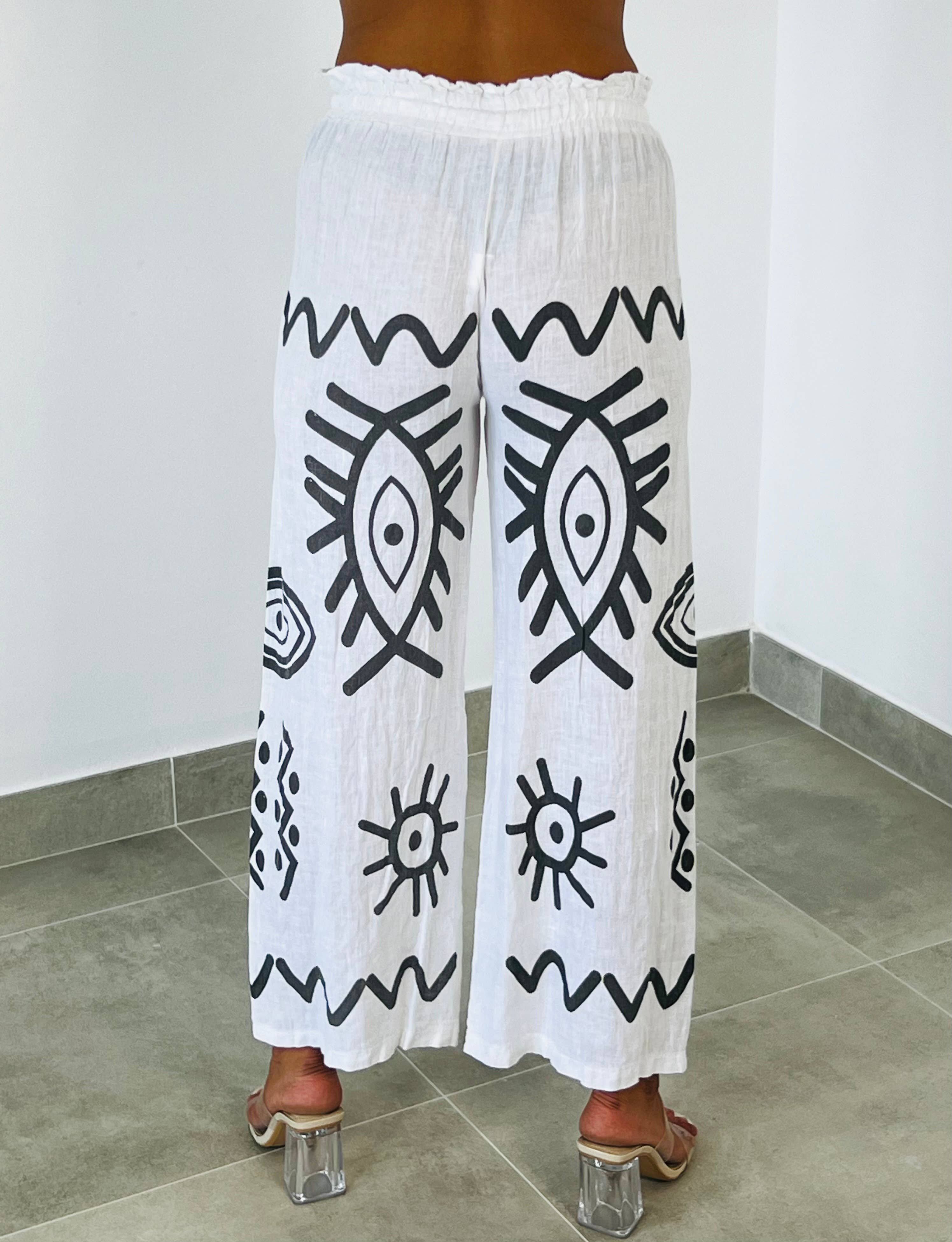 EVIL EYE TROUSERS 100% LINEN