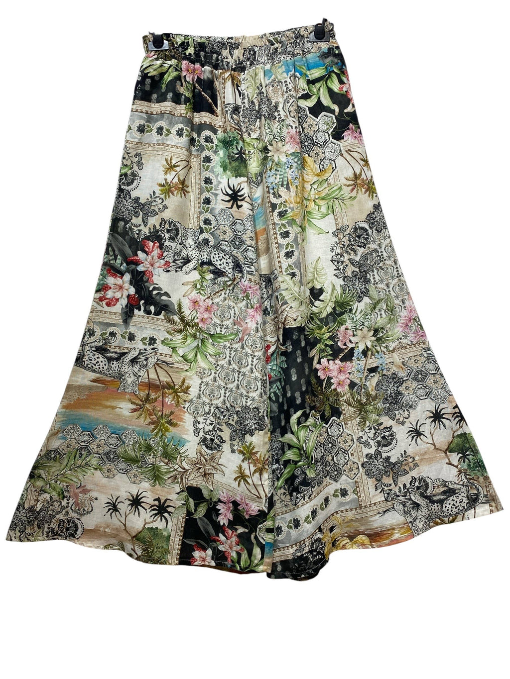 PRINTED TROUSERS IN 100% LINEN