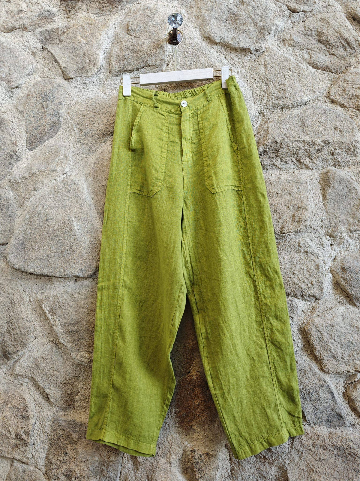 Italian Linen Belt Loop Pants with Pockets – view 3