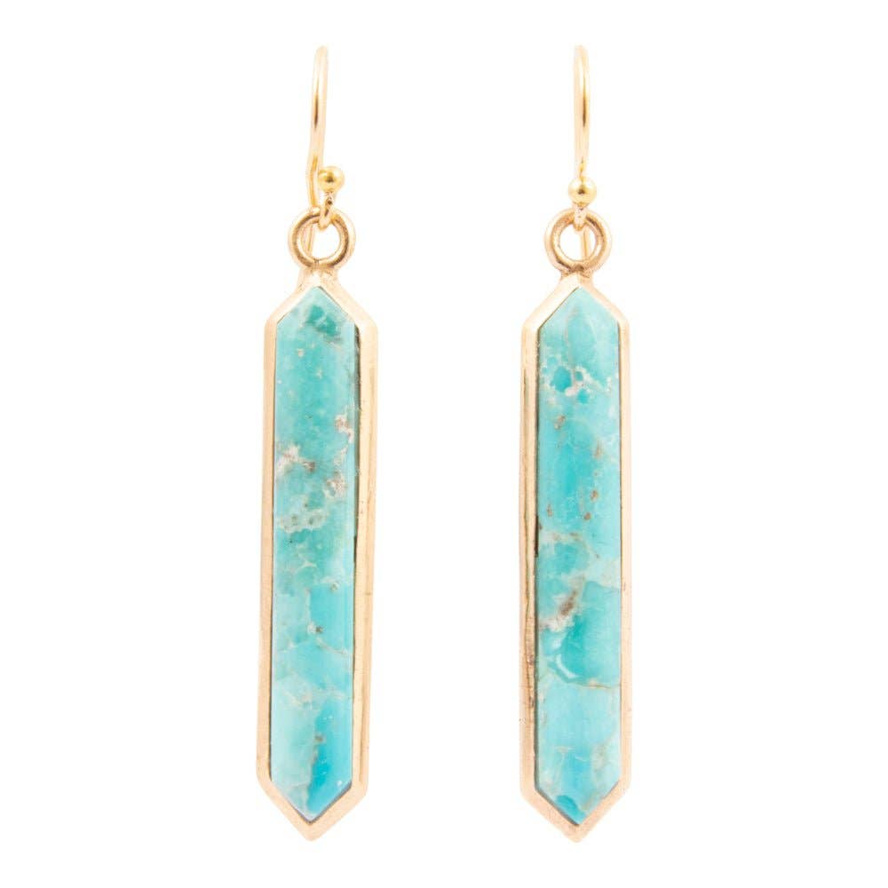 Turquoise Golden Drop Earrings