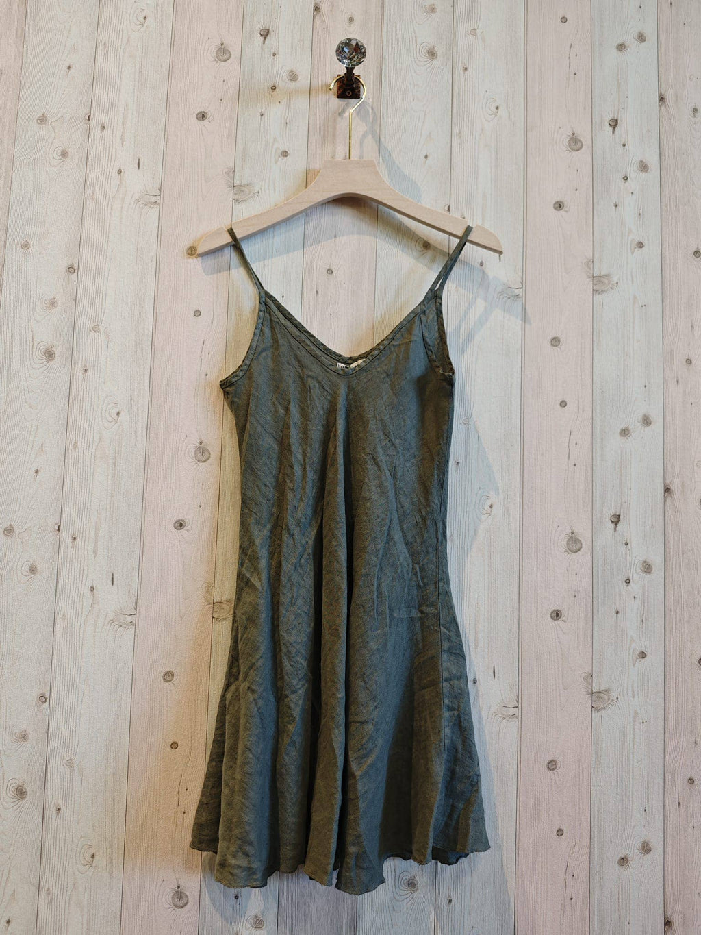 STRAP DRESS 100% Italian LINEN