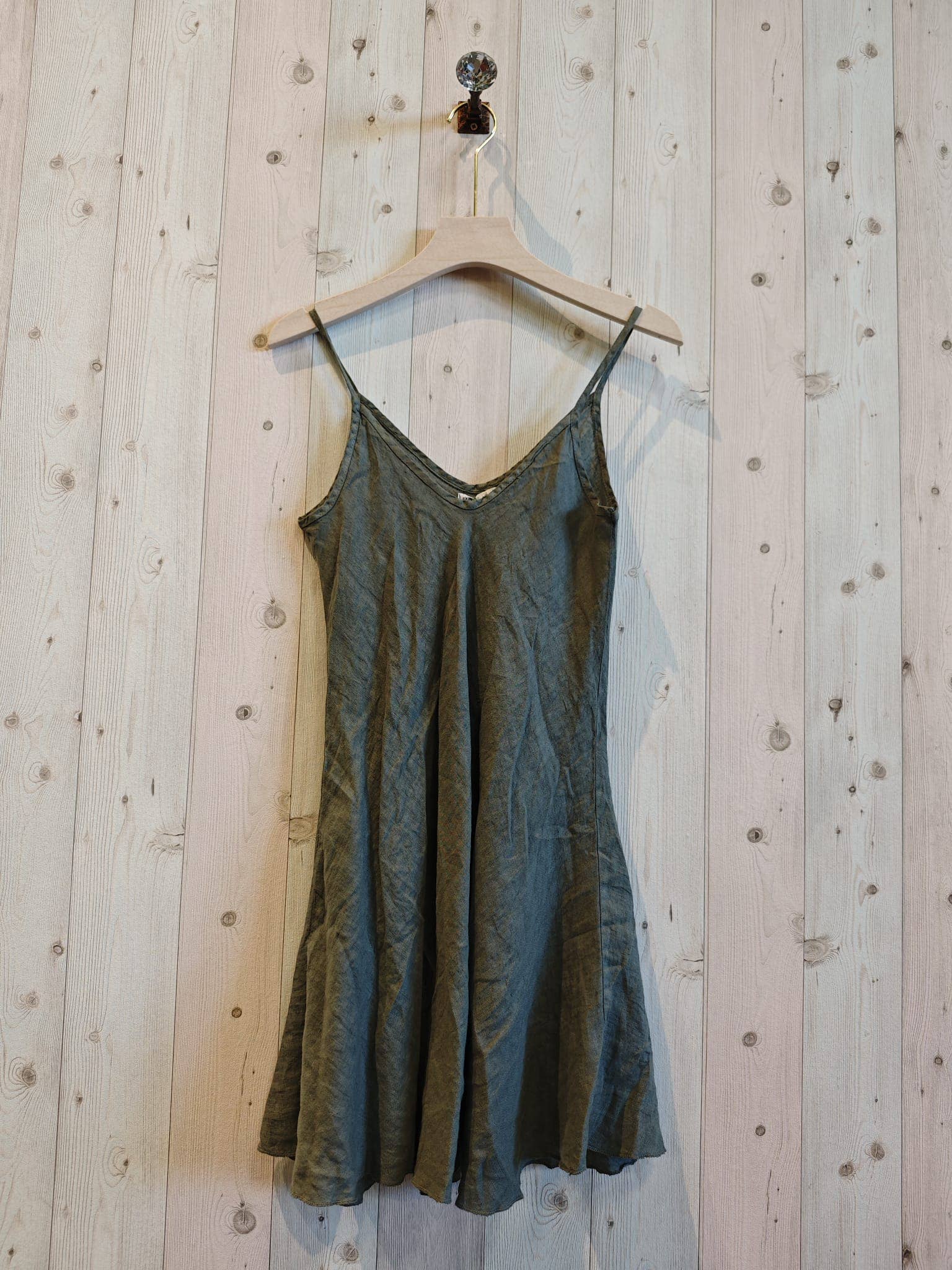 STRAP DRESS 100% Italian LINEN
