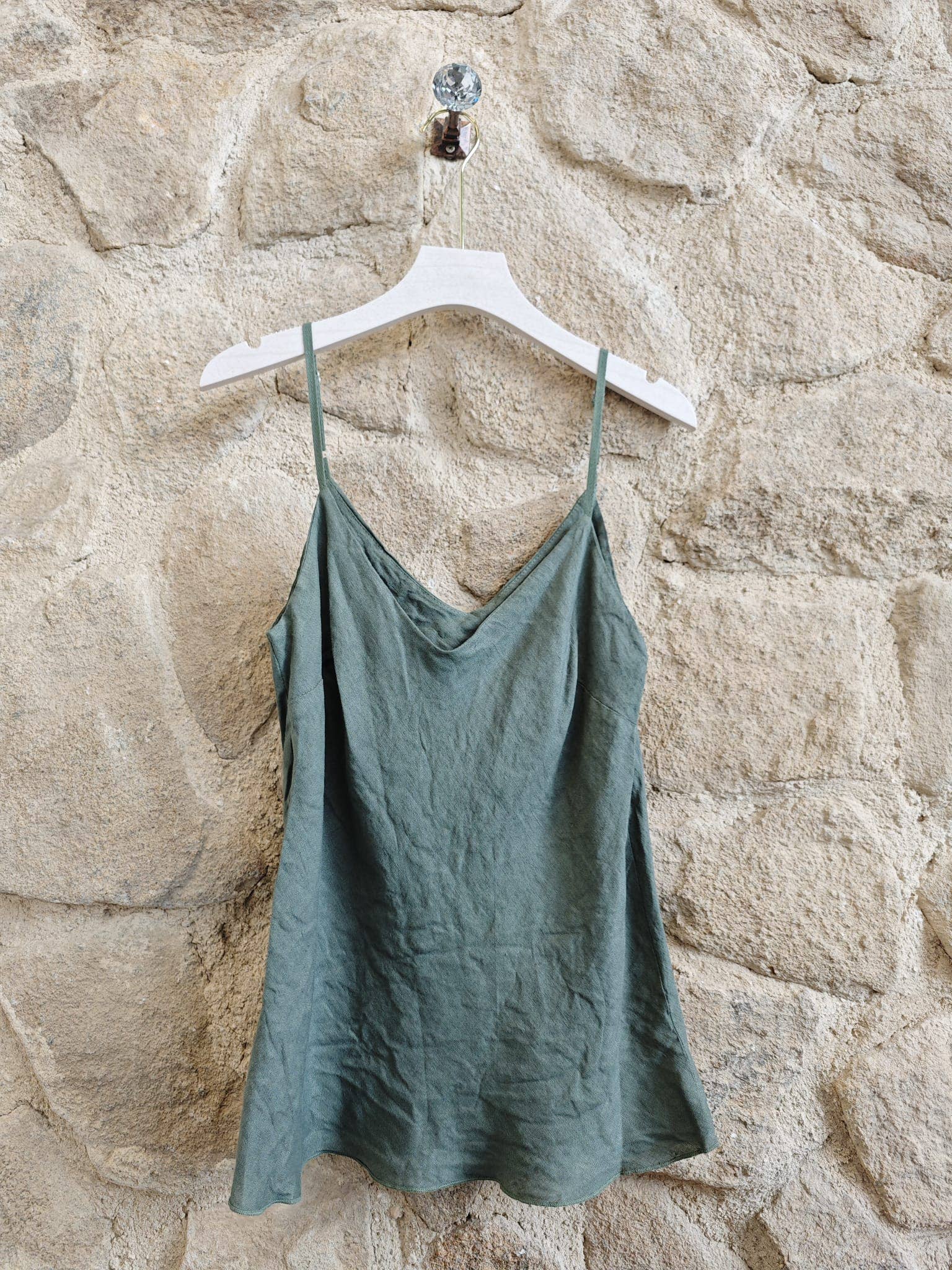 STRAP TOP 100% LINEN