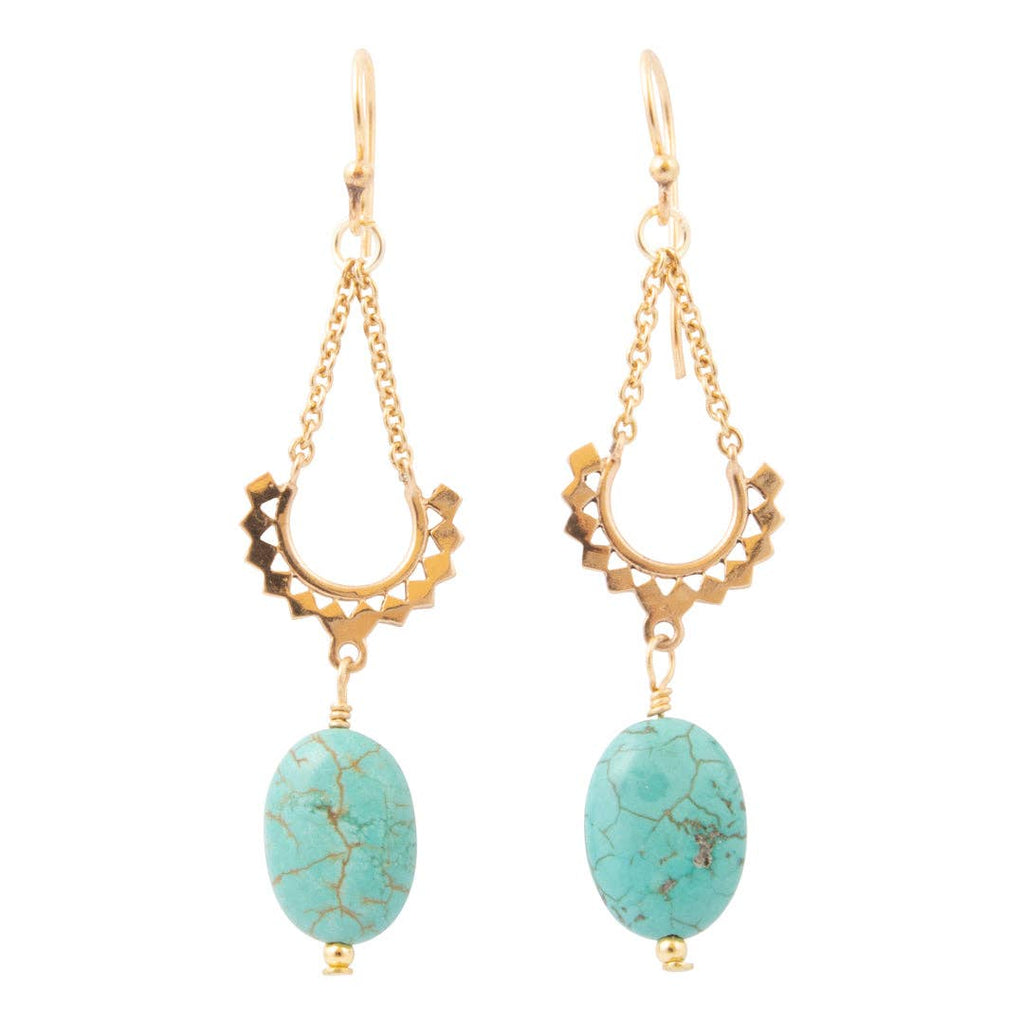 Turquoise Golden Hammock Earrings