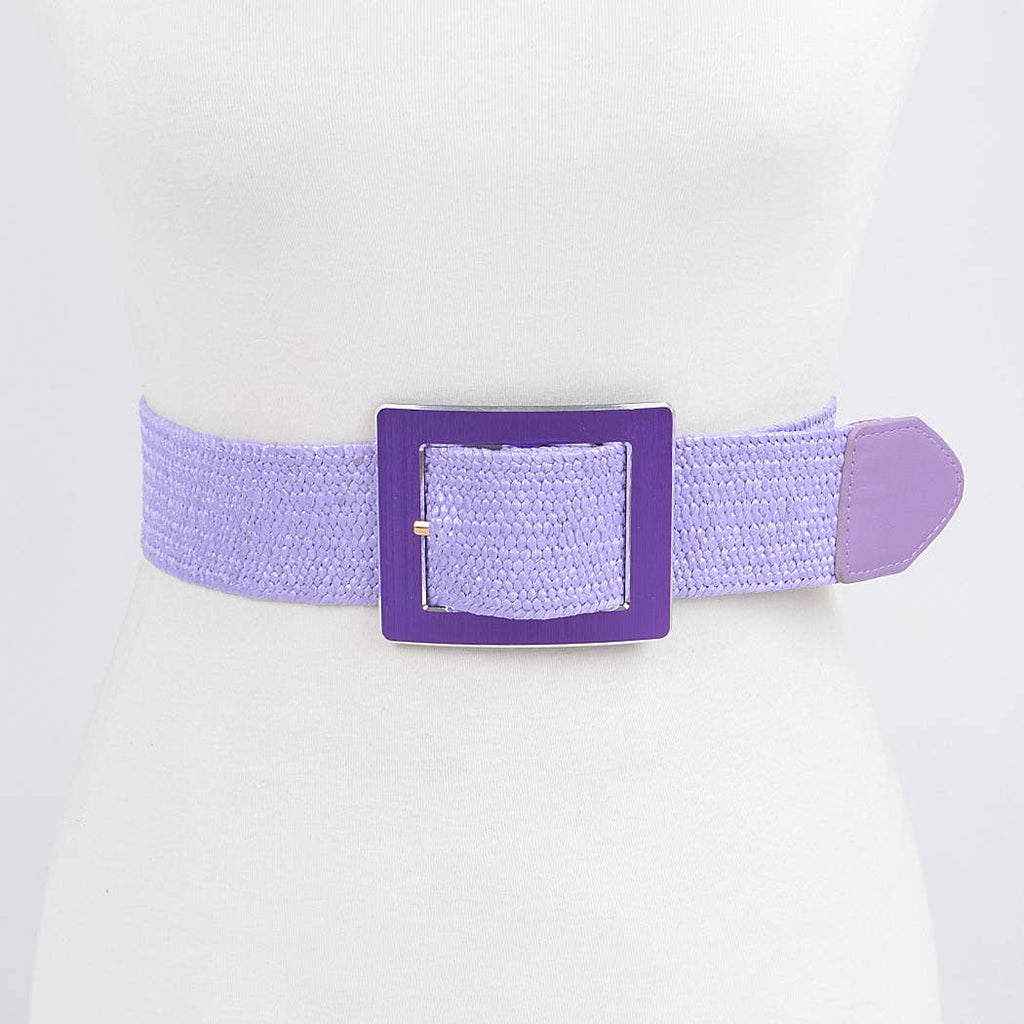 Rectangle Metal Buckle Elastic Belt