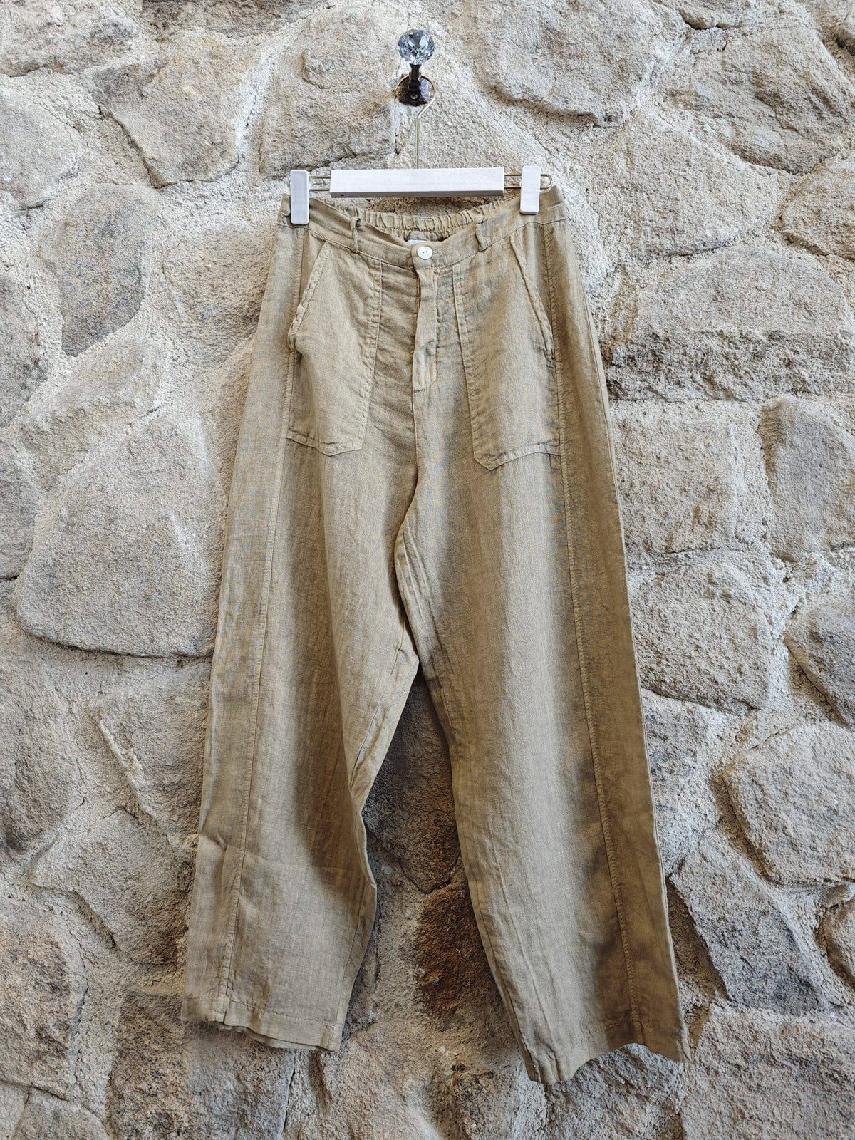 Italian Linen Belt Loop Pants with Pockets – view 6
