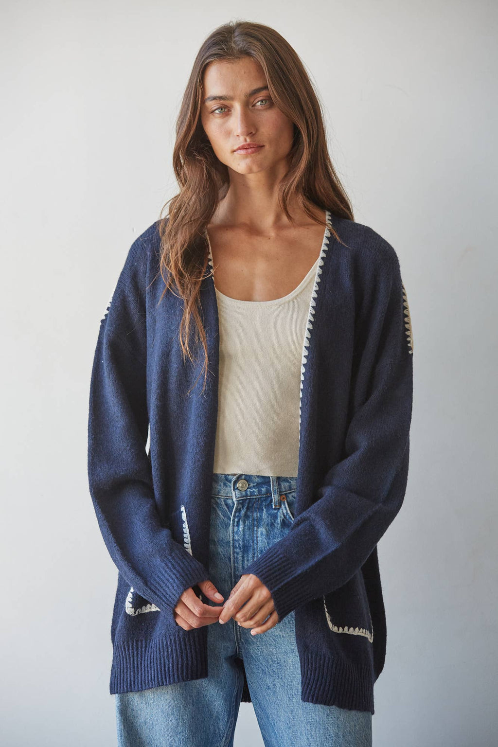 Knit Sweater Open Cardigan
