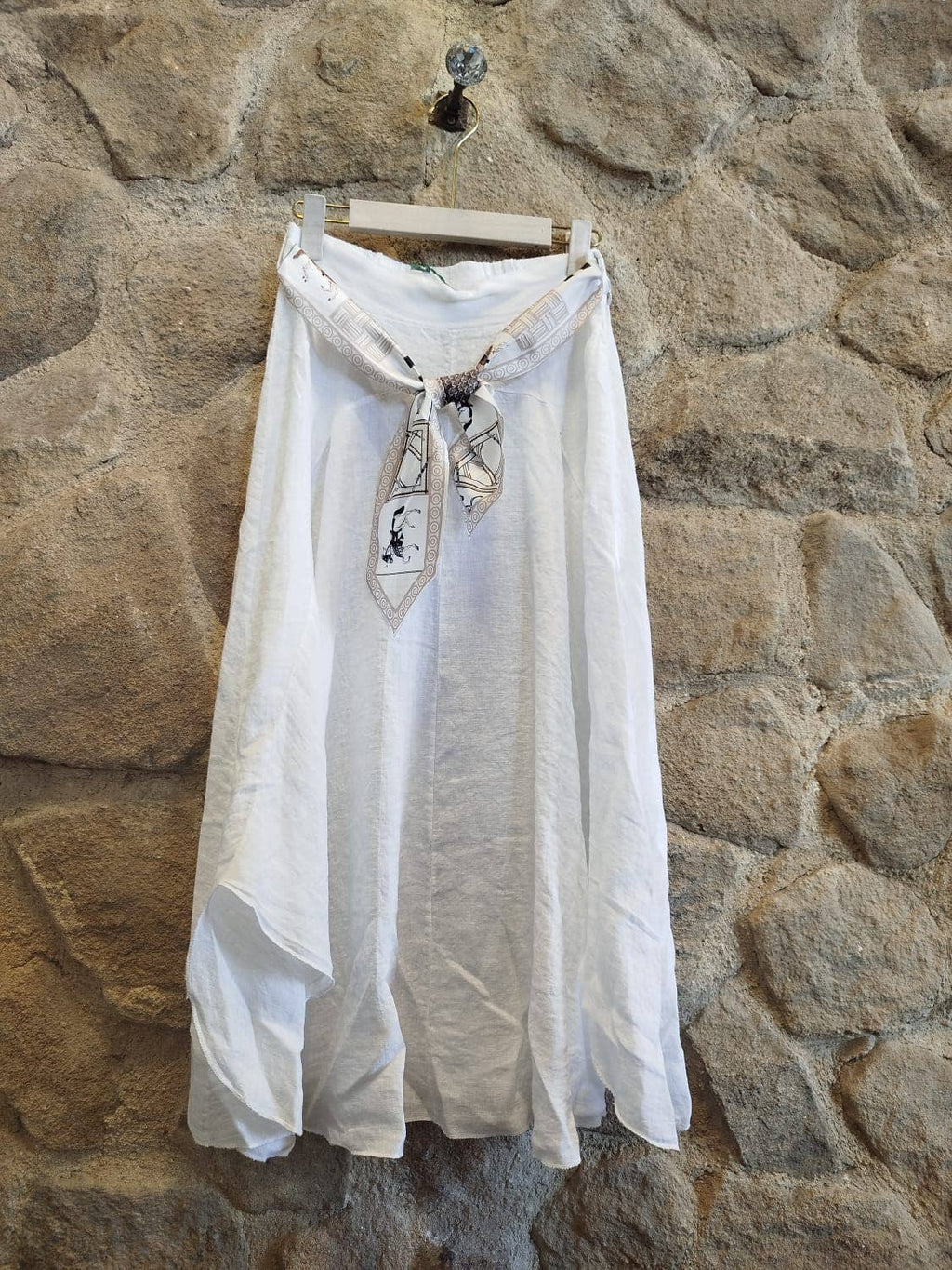 100% LINEN SKIRT W/SCARF BLT