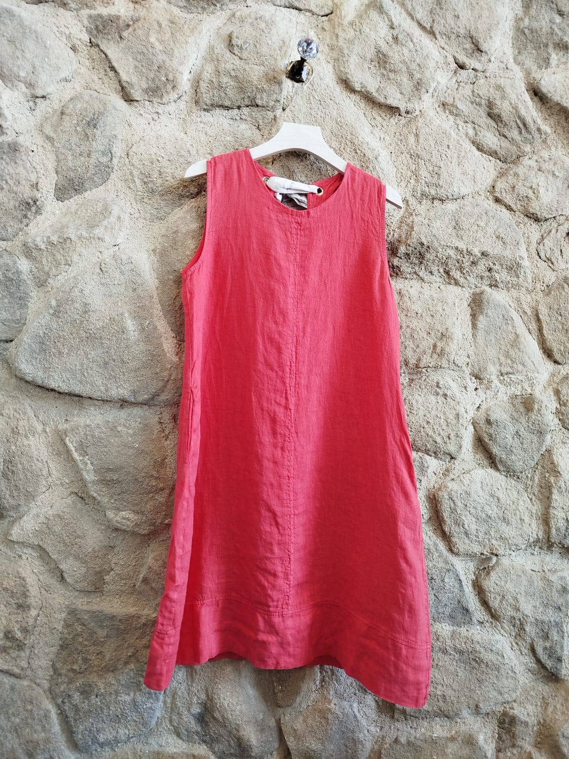 Tie Short Dress 100% Linen – view 6
