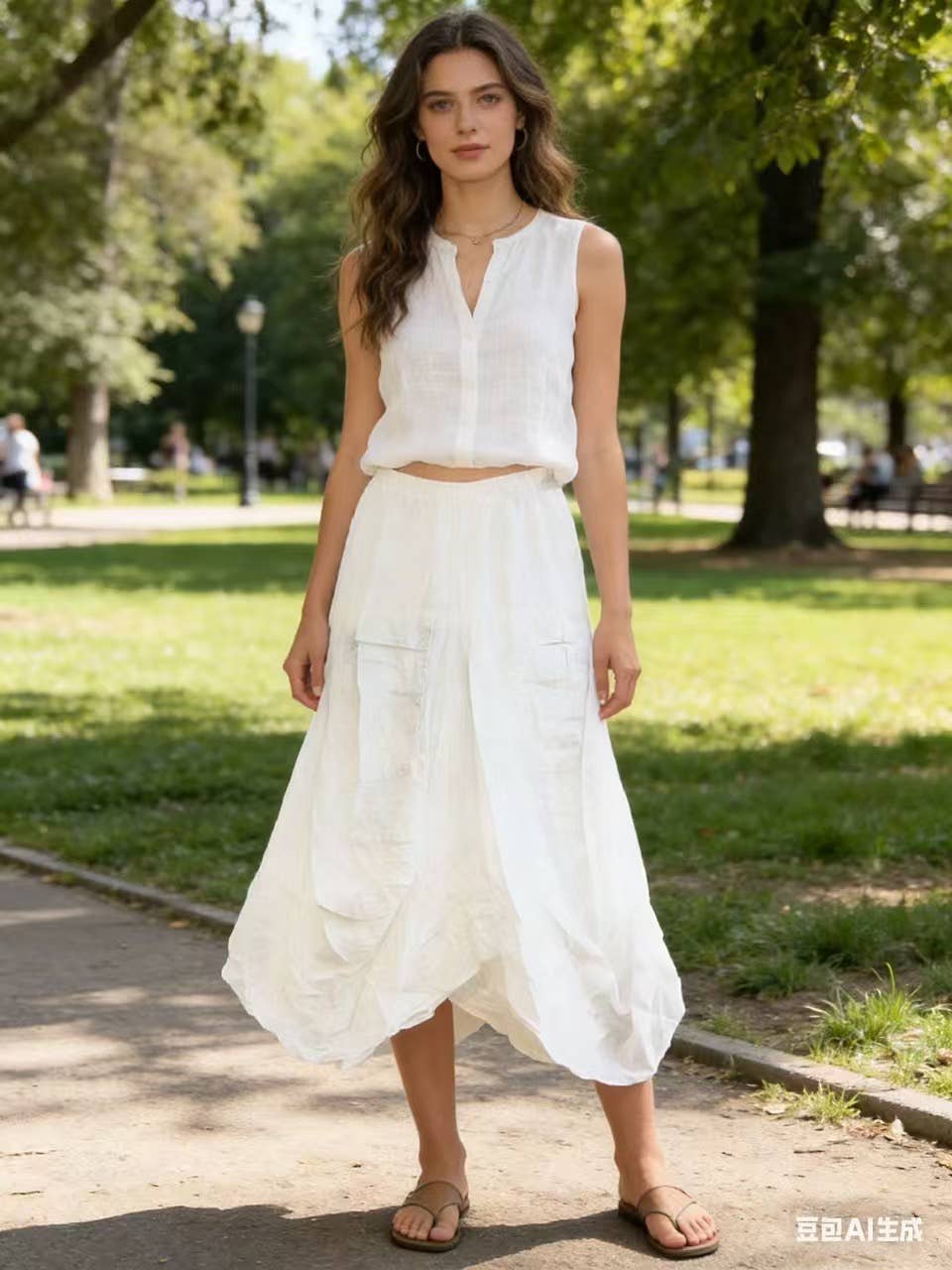 Skirt in 100% linen