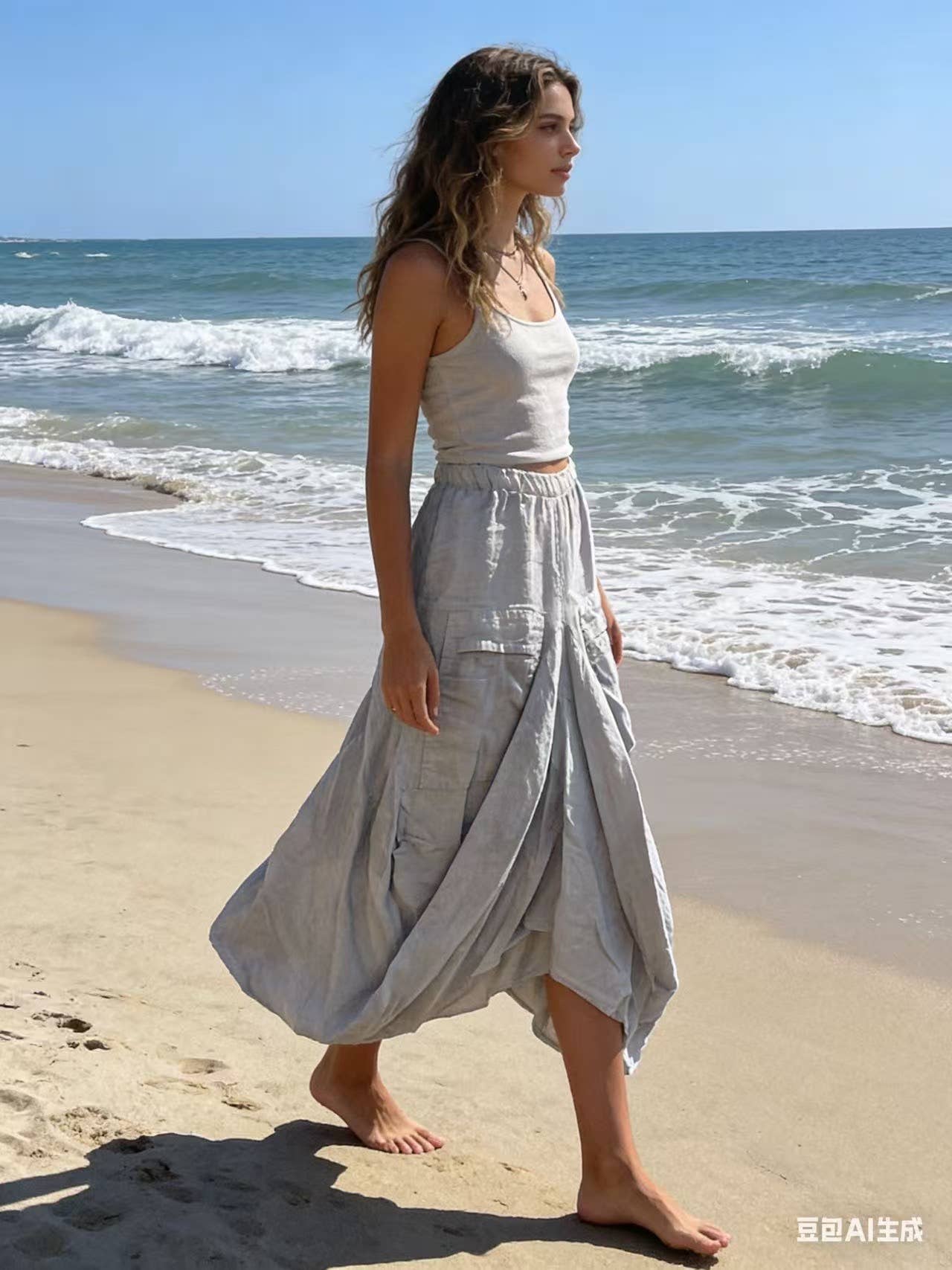 Skirt in 100% linen
