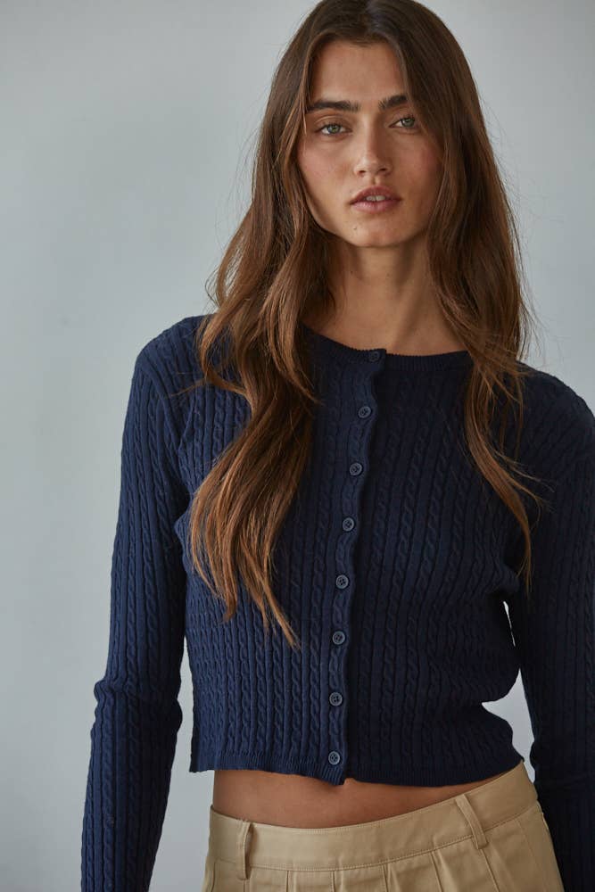 Cotton Button Cardigan Top