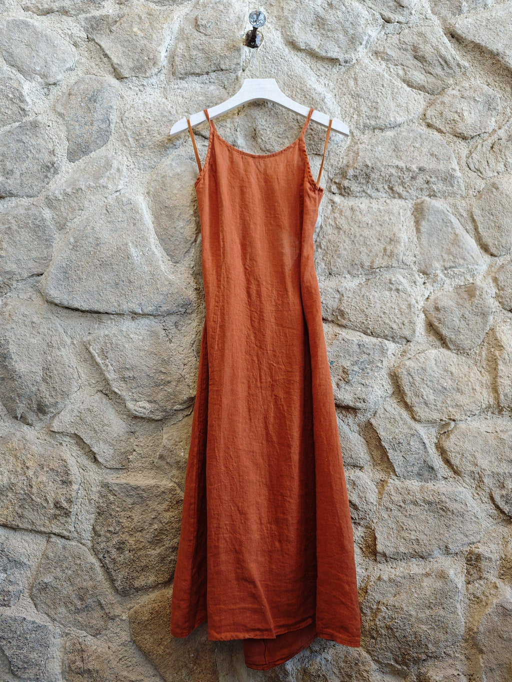 STRAP DRESS/TIE BACK 100% LINEN