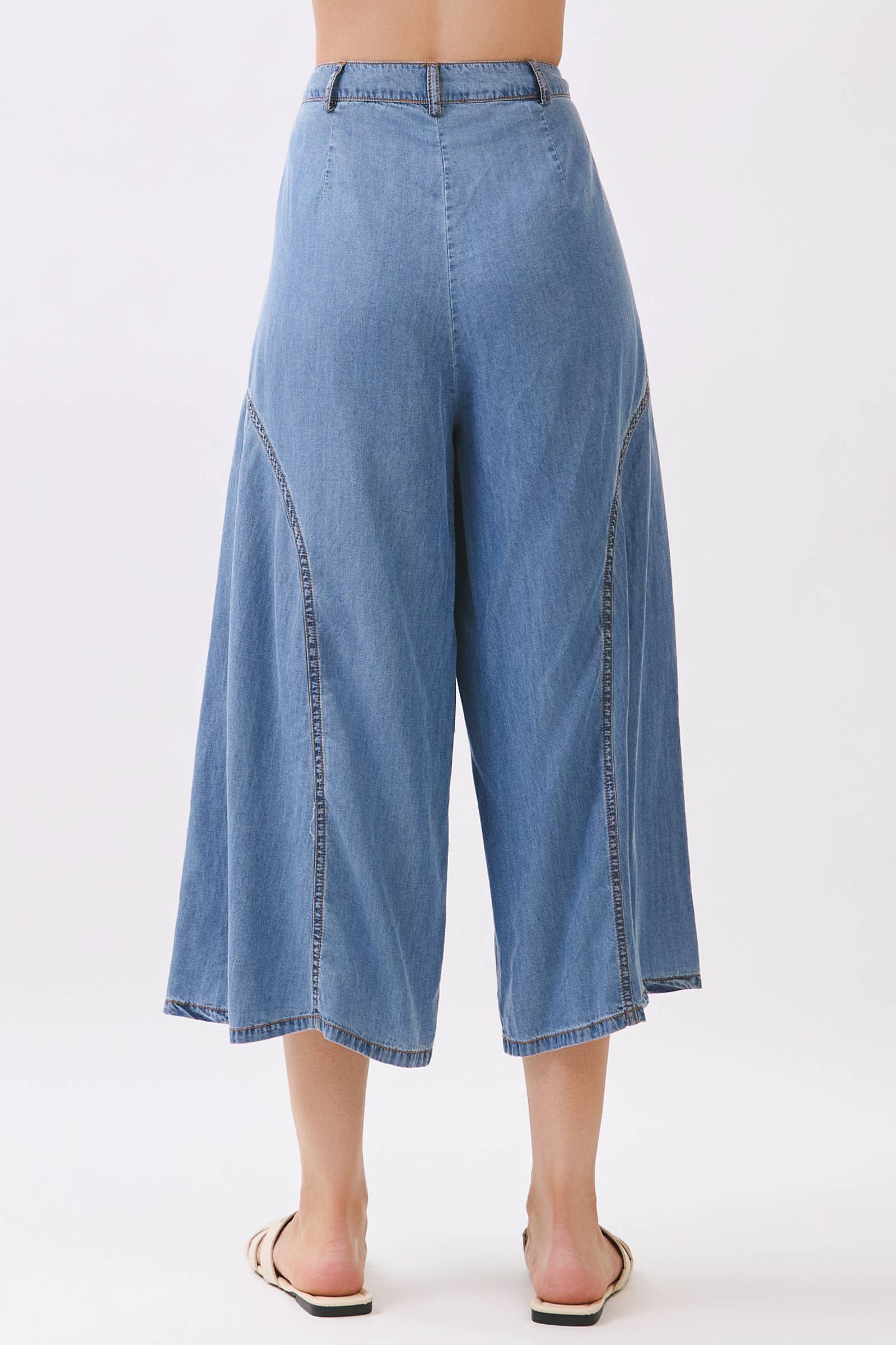 TENCEL DENIM CROP PANTS