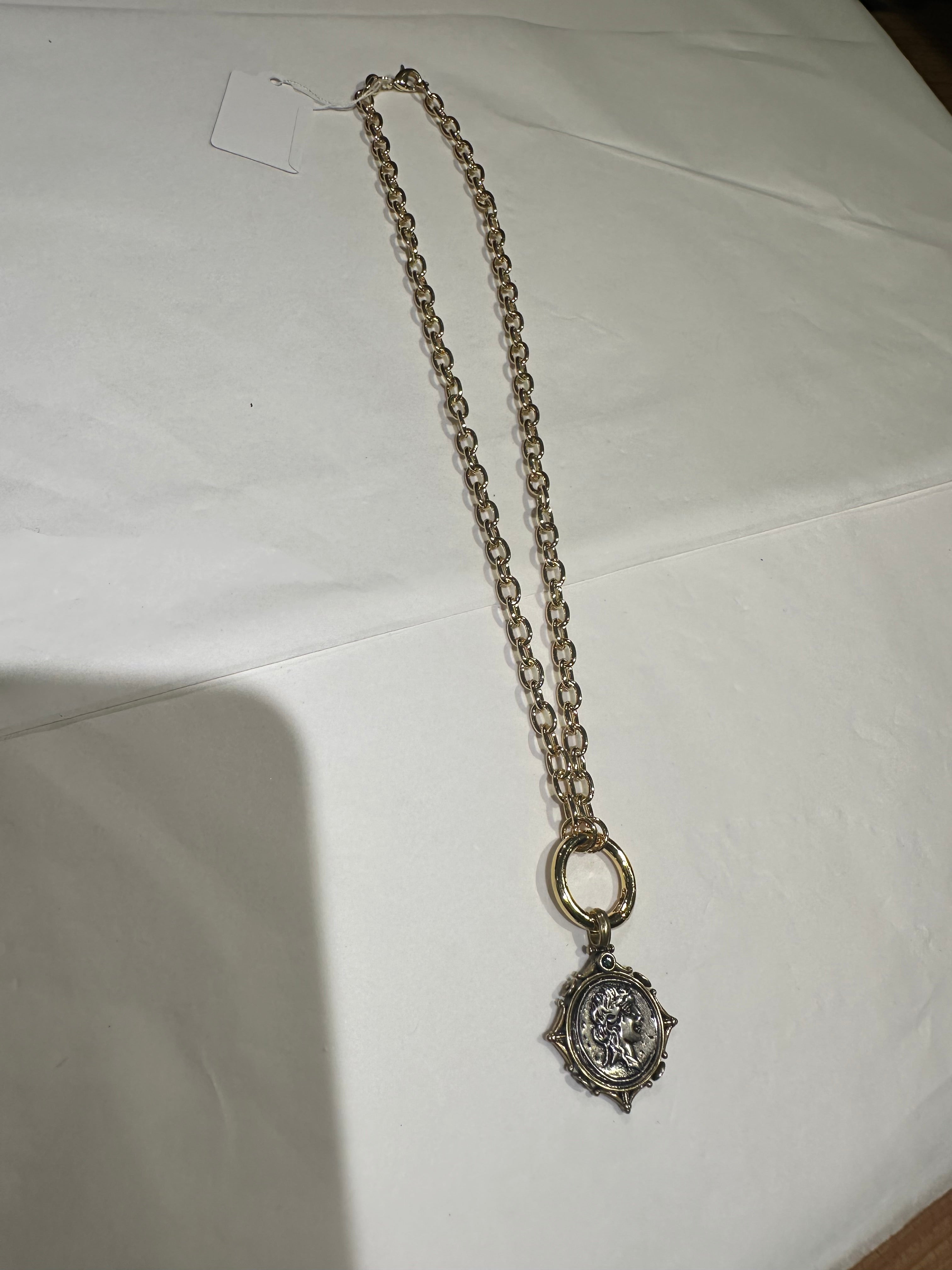 14K GF Greek Coin