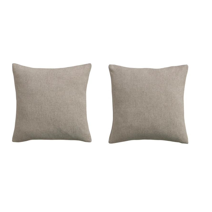 18 in embroidered flower vase linen blend pillow – view 3