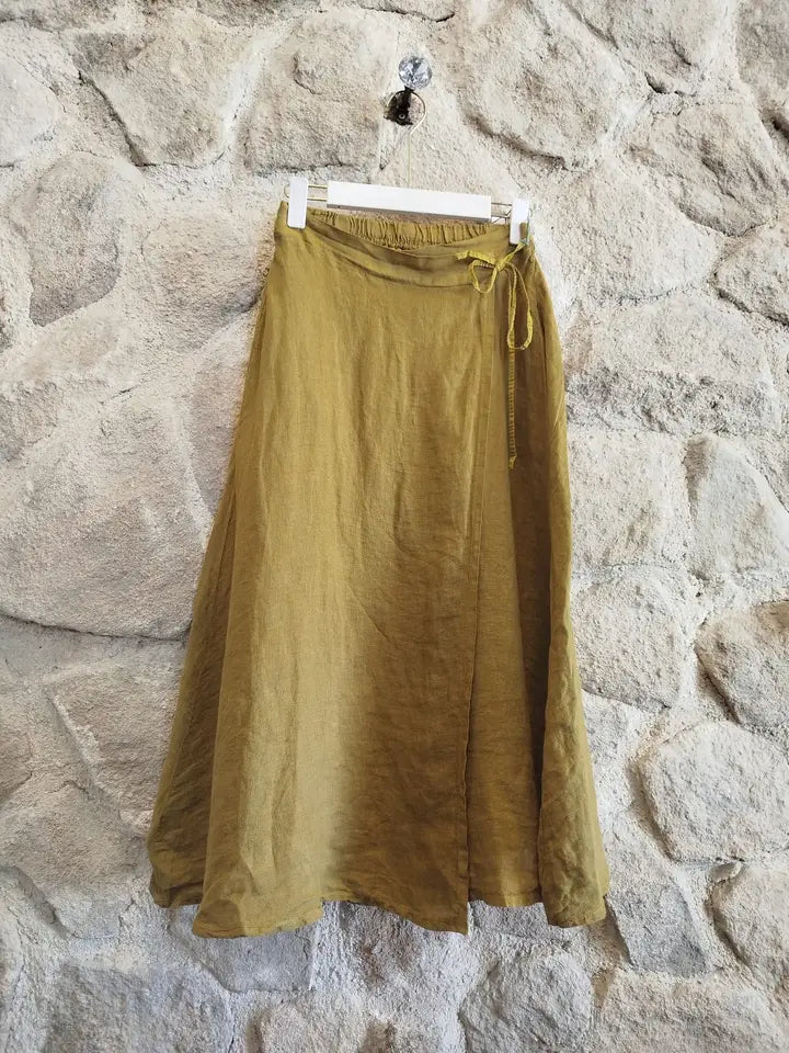 TIE 100% LINEN SKIRT