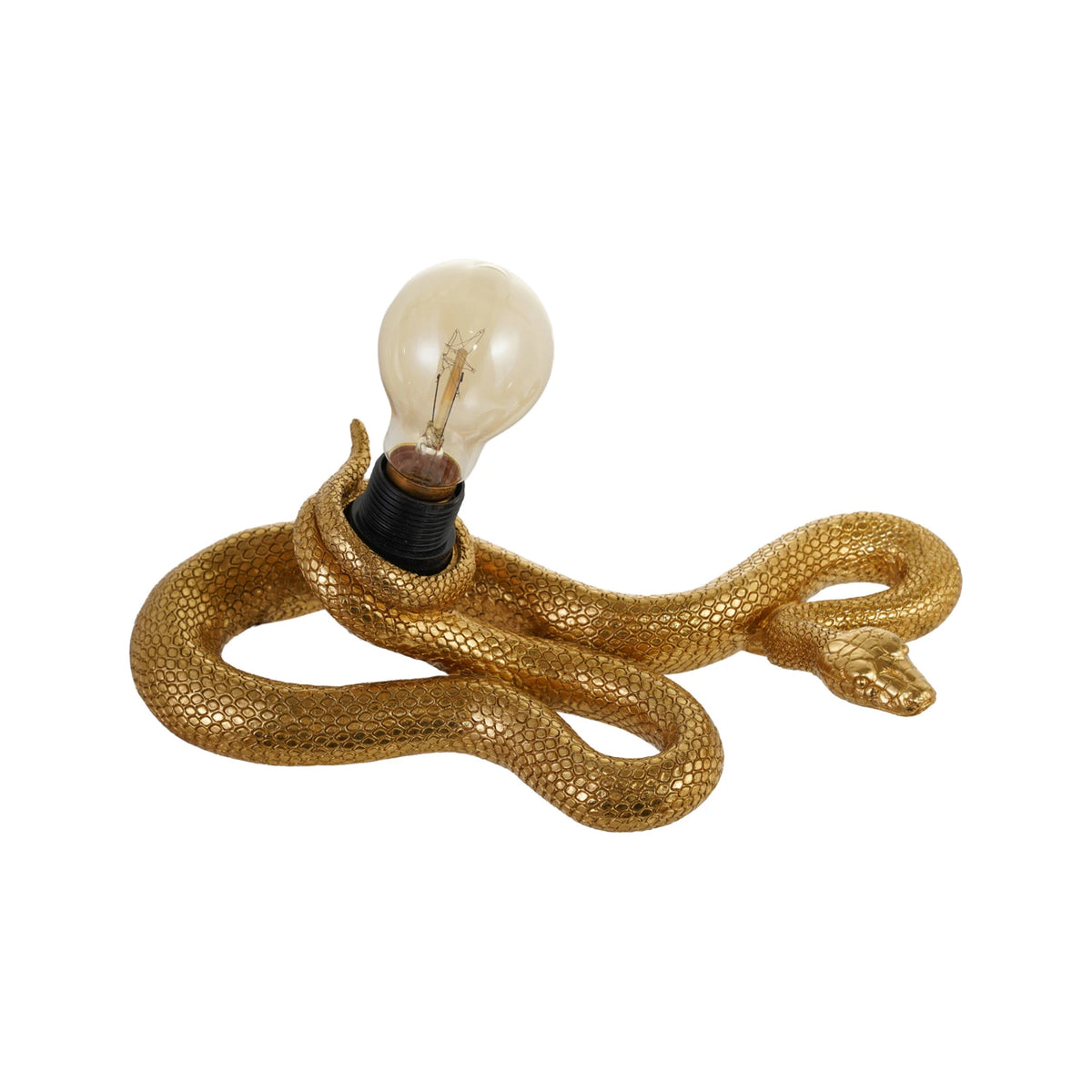 Gold resin snake lamp with inline switch