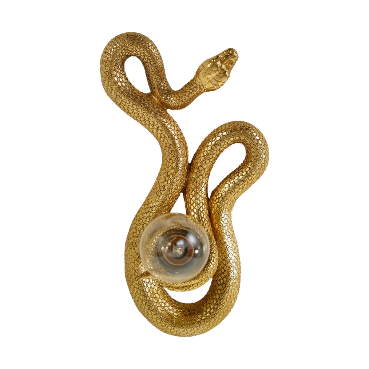 Gold resin snake lamp with inline switch – view 3