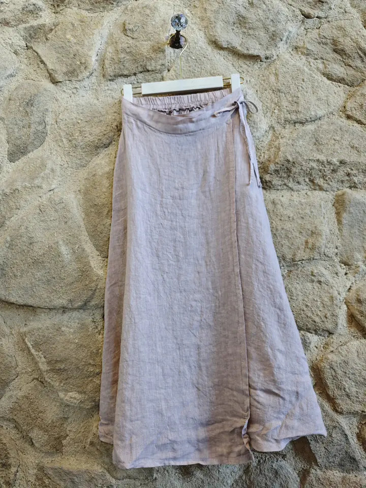 TIE 100% LINEN SKIRT