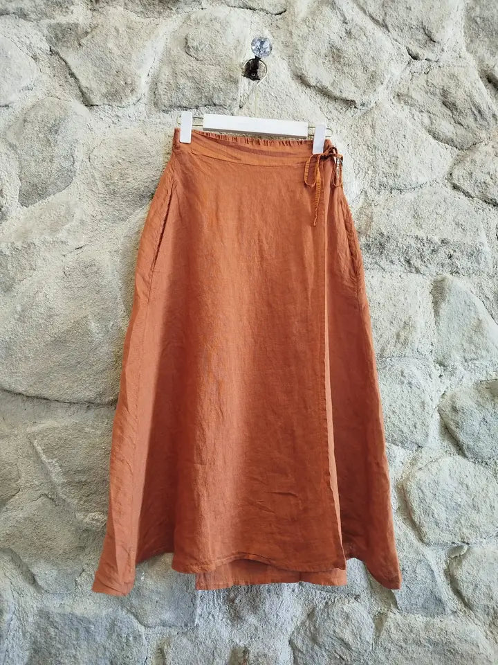 TIE 100% LINEN SKIRT