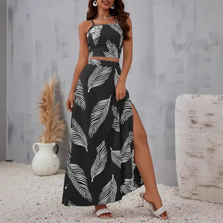 Women's Vacation Print Crop Top