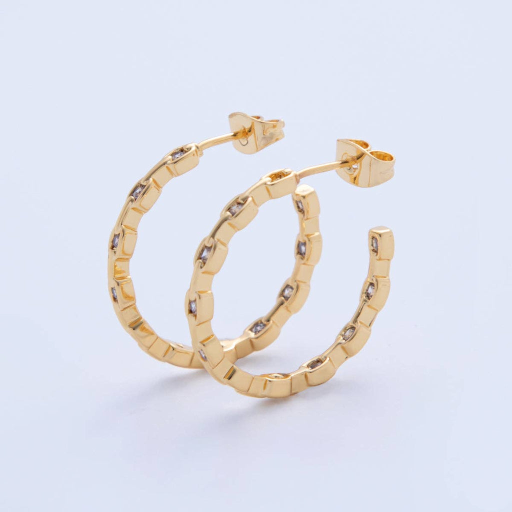 18K GF CZ C-Shaped