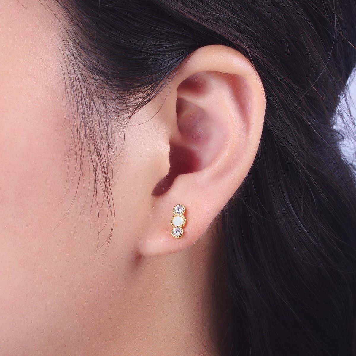 14K GF CZ Opal