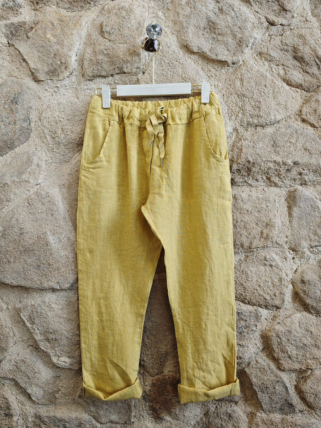 Italian Linen Front Tie Capri Pants – view 21