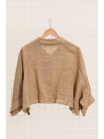SHORT LINEN JACKET/SHIRT: Beige