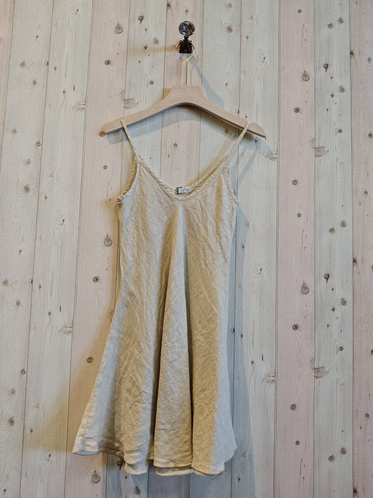 STRAP DRESS 100% Italian LINEN