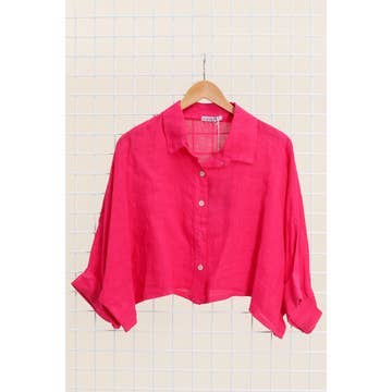 SHORT LINEN JACKET/SHIRT: Rose