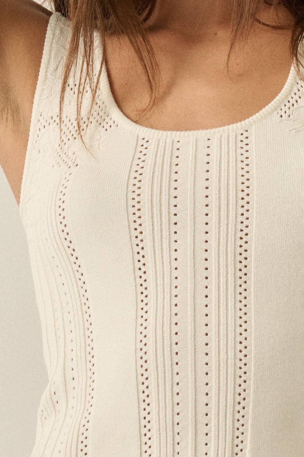 Floral Ribbed Pointelle Knit top