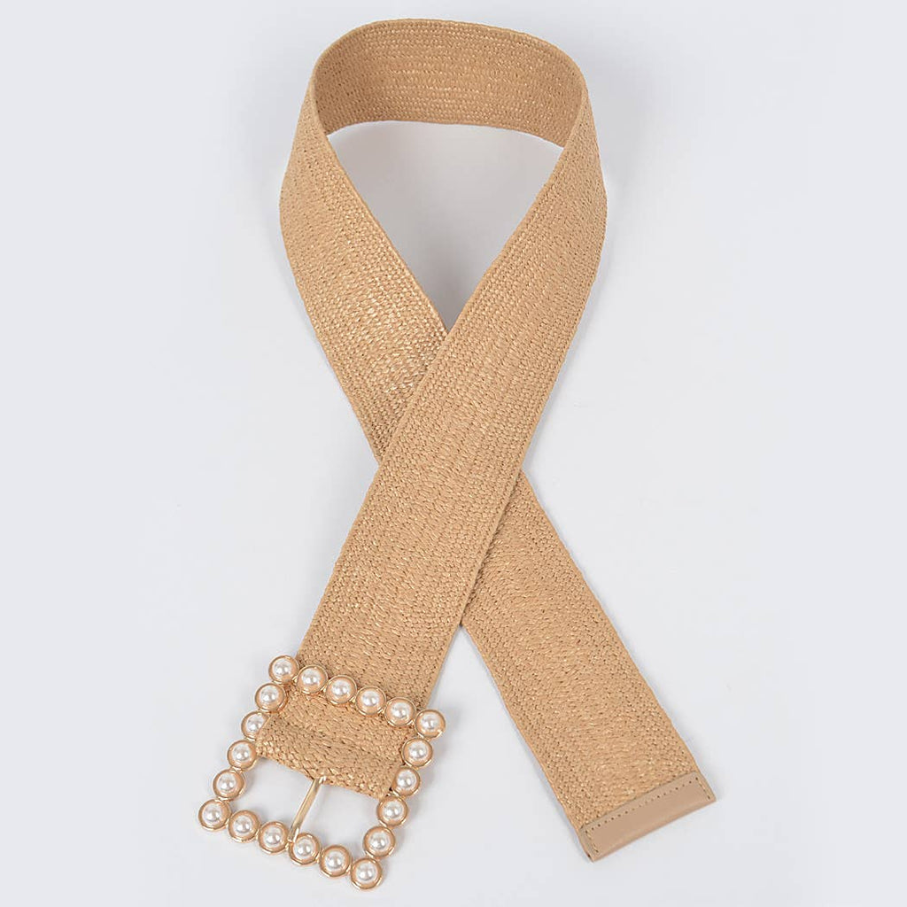 Pearl Buckle Elastic Belt