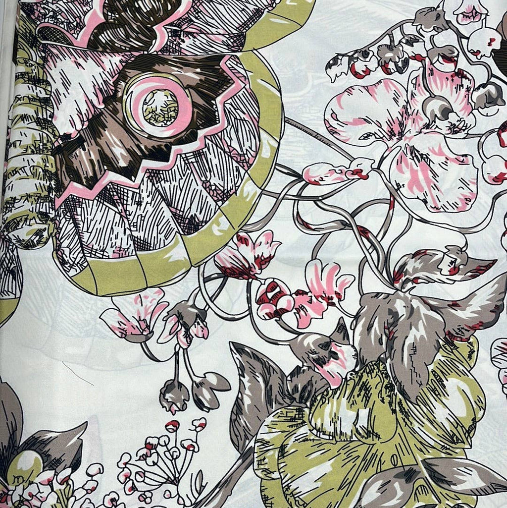 MOTH FLORAL SQUARE SCARF