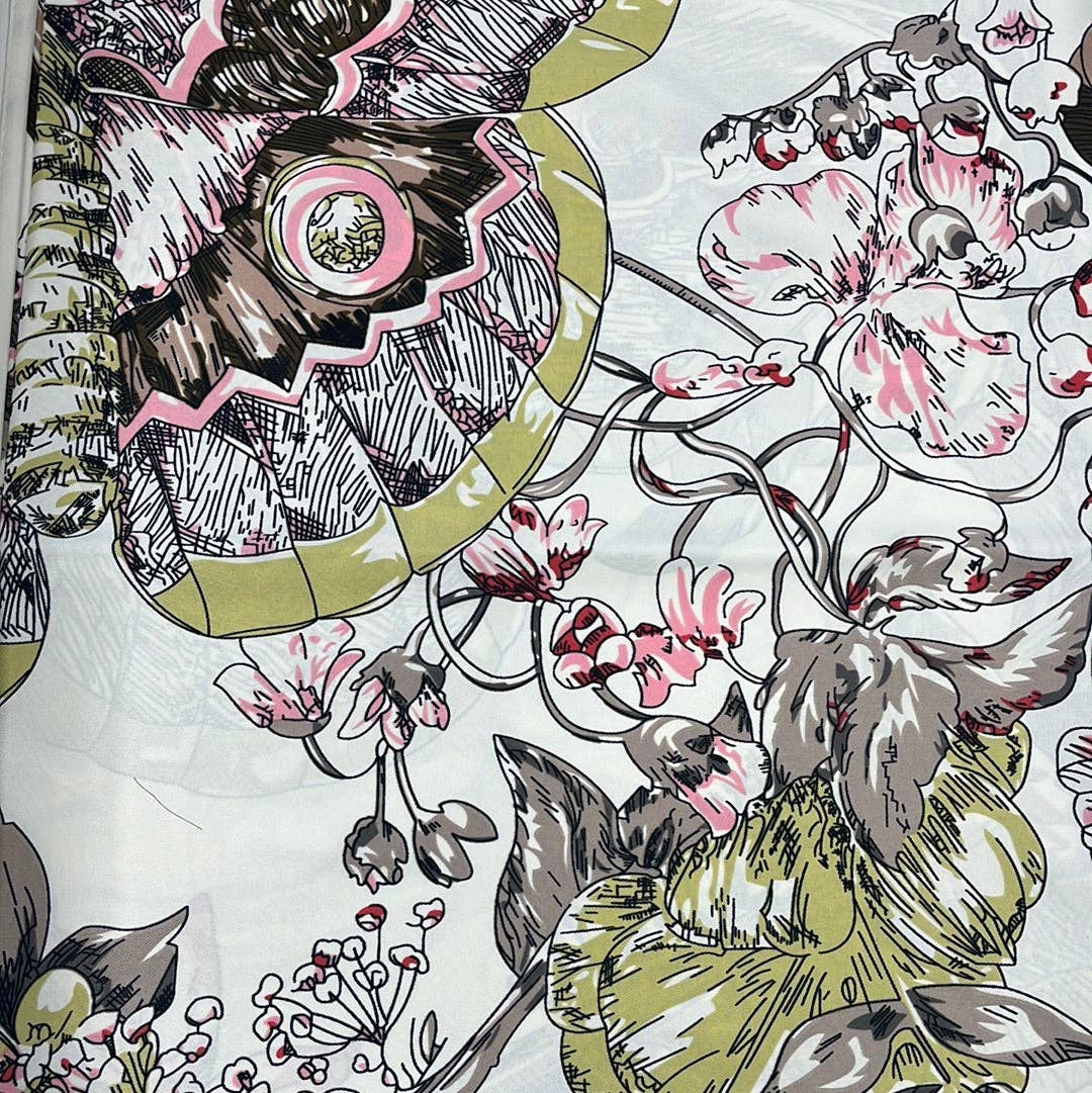 MOTH FLORAL SQUARE SCARF