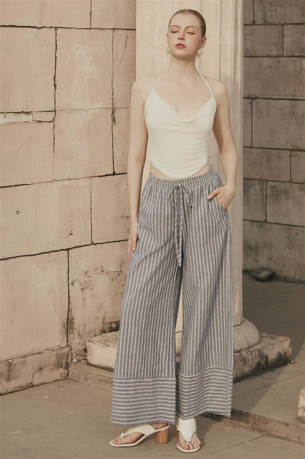 DRAPED HALTER TOP