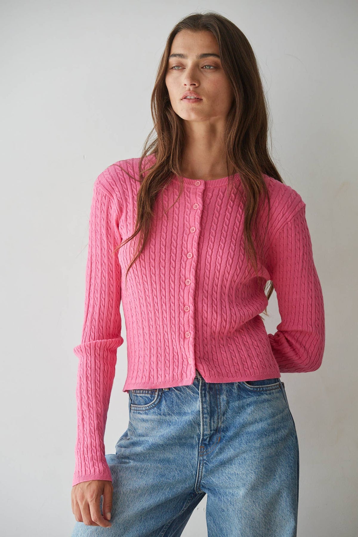 Cotton Button Cardigan Top