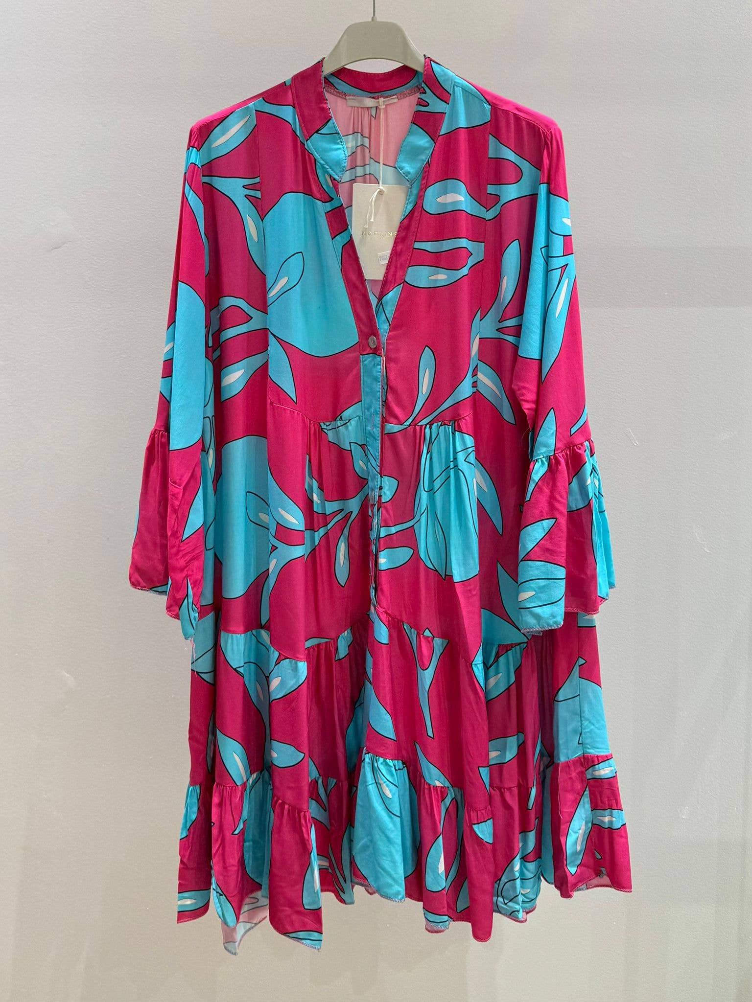 Short printed dress O/S