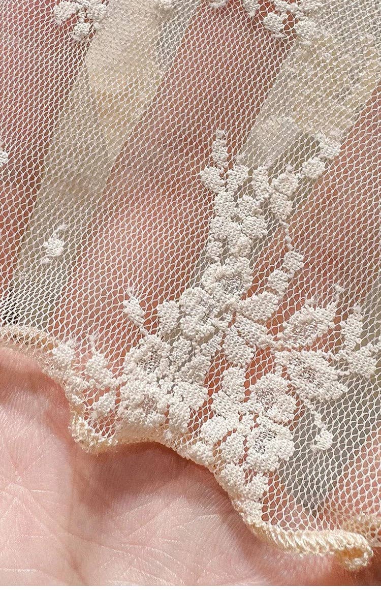 Floral Lace Cropped Short Sleeve