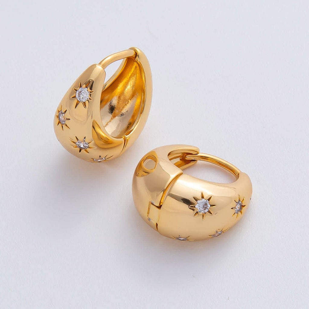 18K GF CZ Hoop