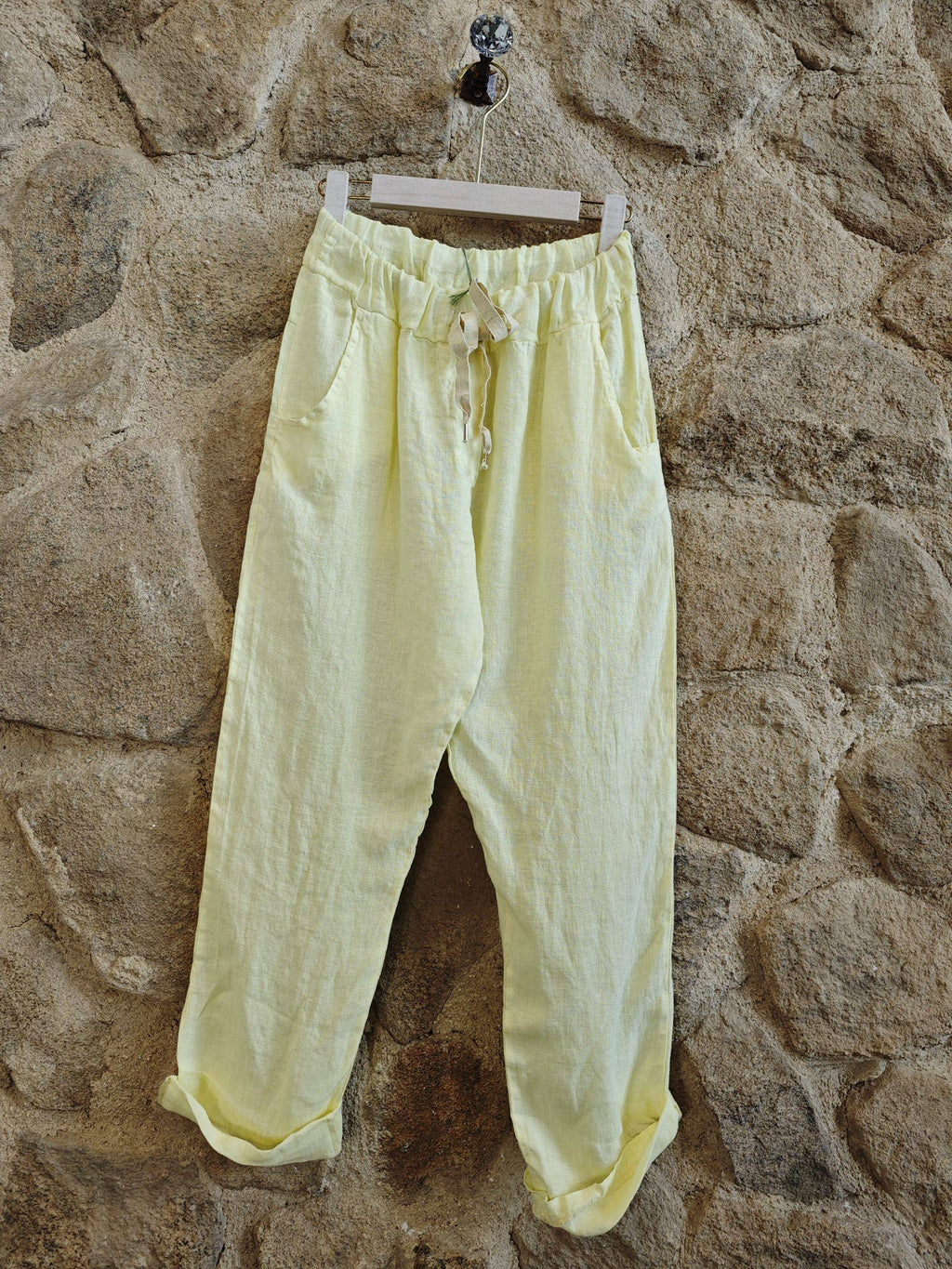Italian Linen Front Tie Capri Pants – view 20